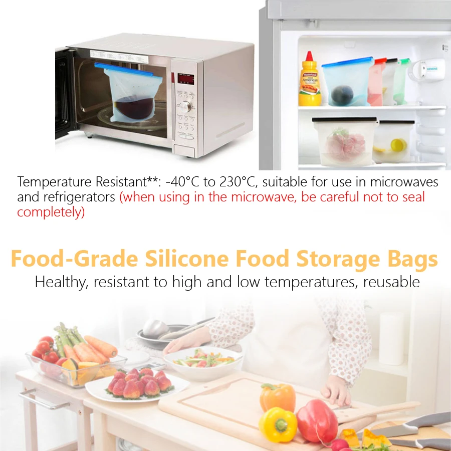 1000ml herbruikbare siliconen  - Food Storage Silicone Bags recensie en prijs