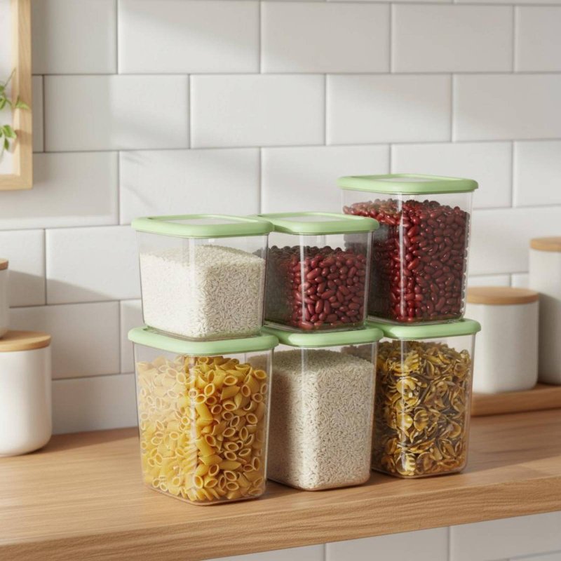 6-delige luchtdichte voedselbe - Food Storage In Pantry recensie en prijs