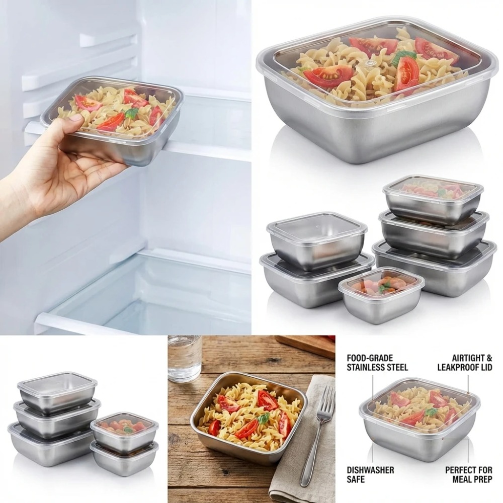 6 stuks roestvrijstalen voedse - Food Storage Bowls recensie en prijs