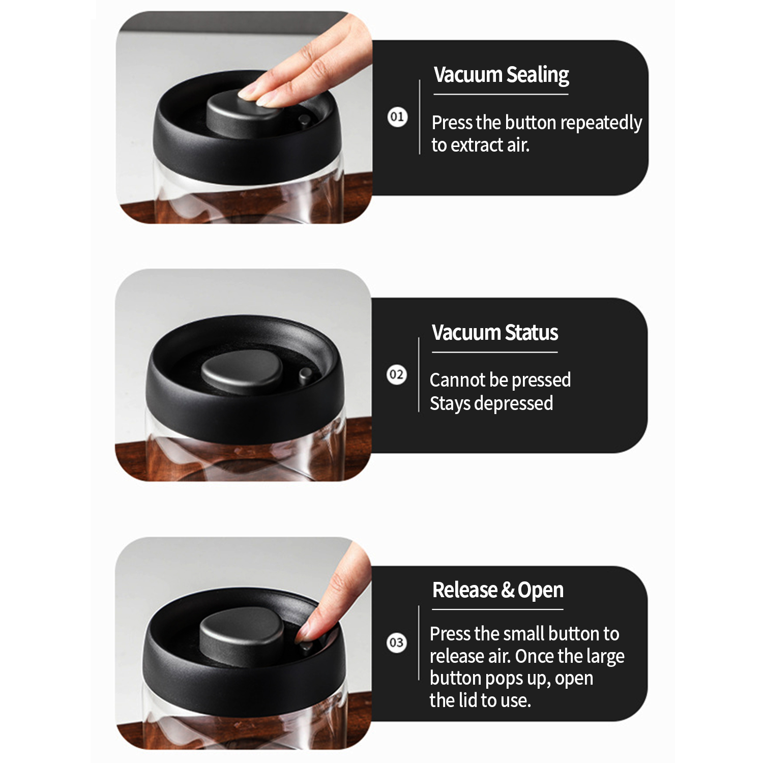 OANKR Vacuüm Koffiebus 500ml 9 - Food Storage Jars Airtight recensie en prijs