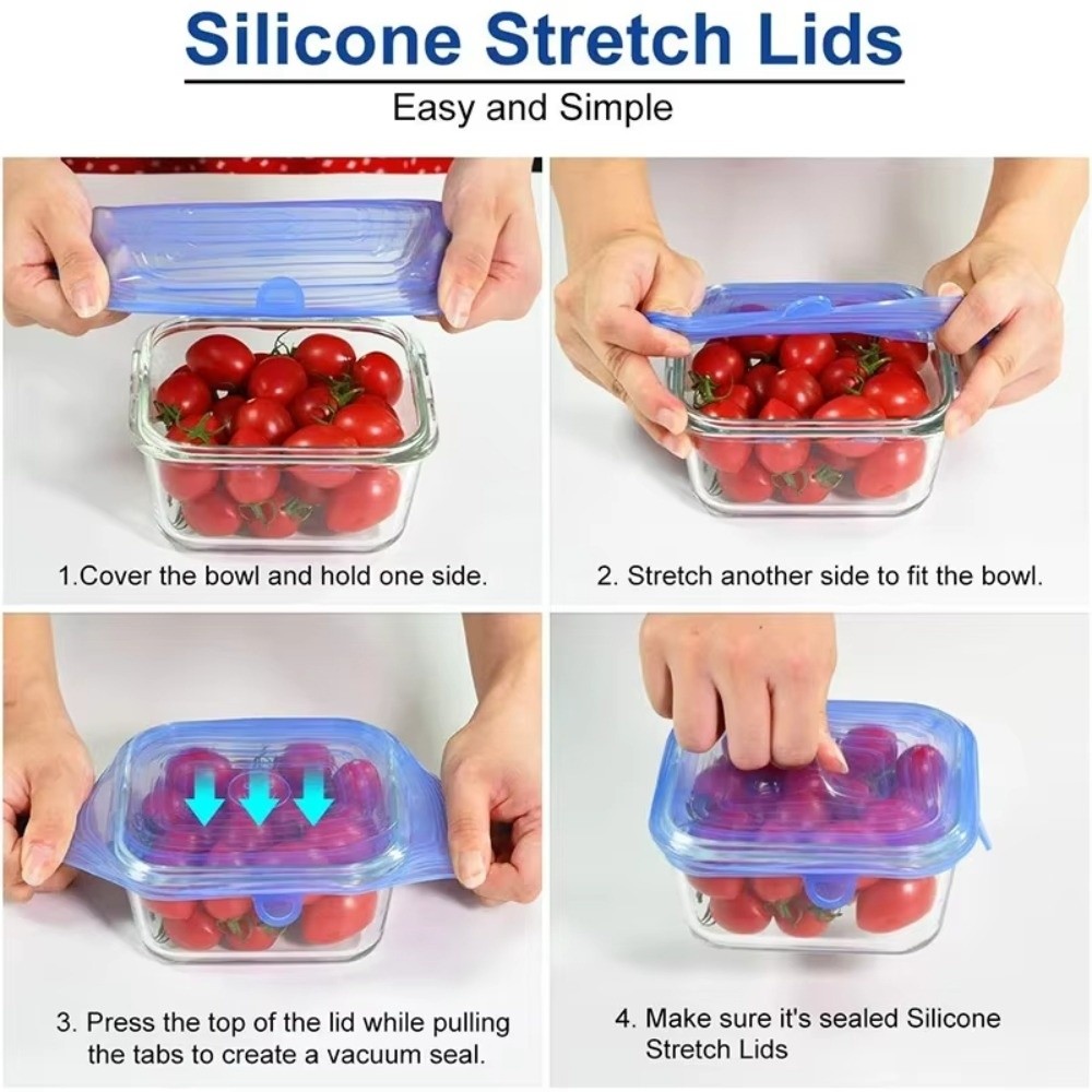 6 stuks nieuwe herbruikbare ve - Silicone Stretch Lid recensie en prijs