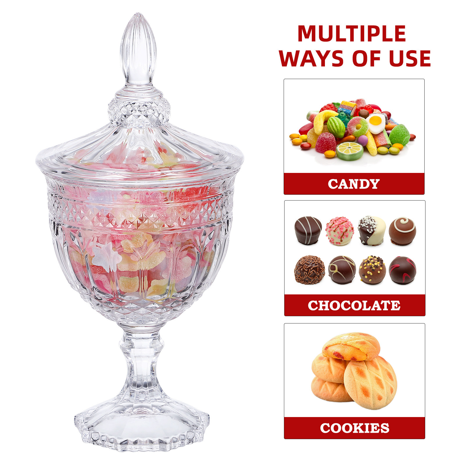 1 stuks glazen snoeppot met kr - Food Storage Glass Container Set recensie en prijs