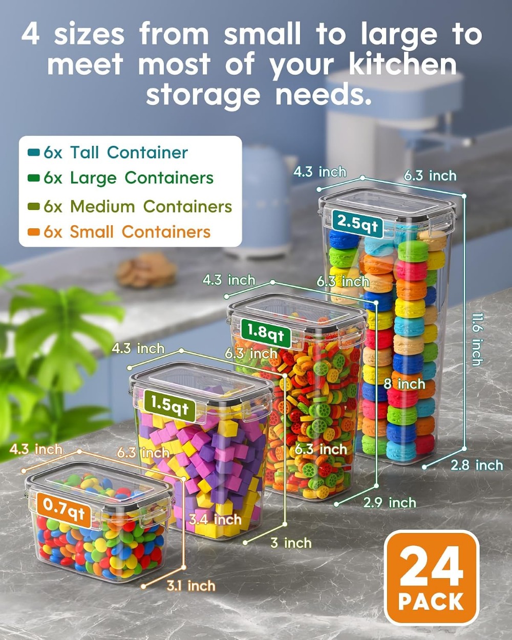 24 stuks luchtdichte voorraadd - Food Storage Canister recensie en prijs