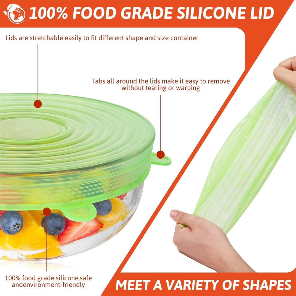 6 stuks voedselveilige silicon - Silicone Stretch Lid recensie en prijs